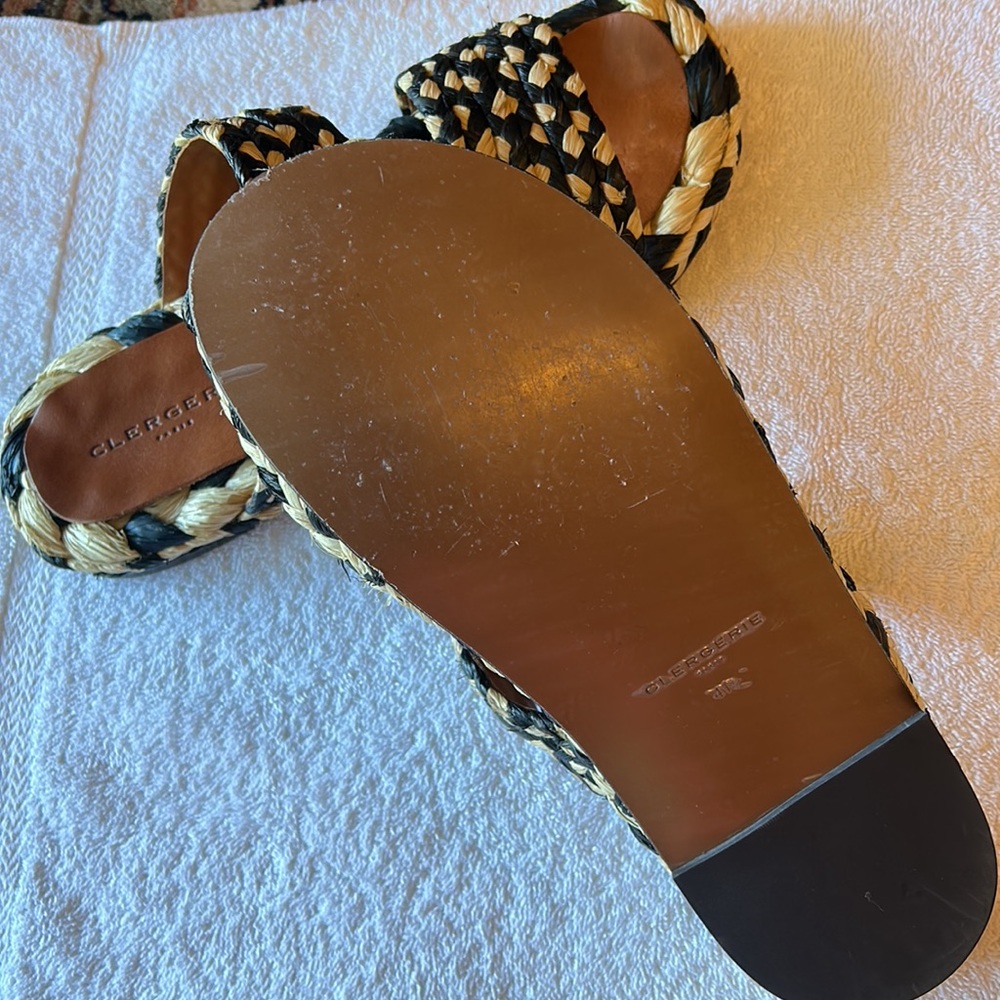 Clergerie Rafia Flat Sandals. View 4